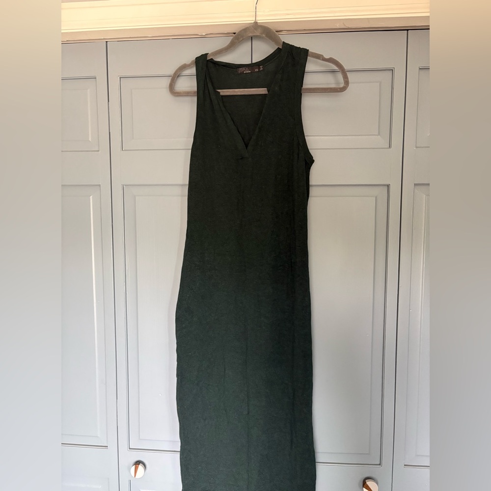 Prana, dark green dress